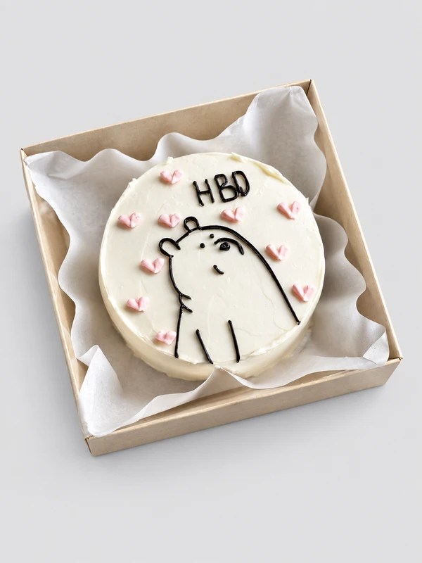 Бенто - торт "HBD" — Бенто-торт с дизайном как на фото.